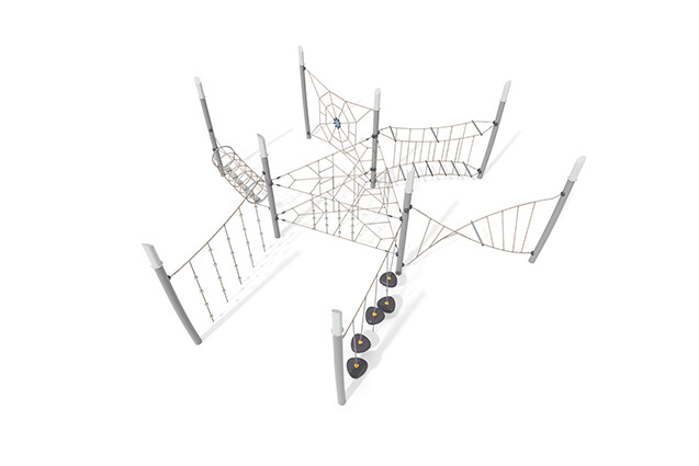 3D rendering af Hinderløype - Acrobat hinderløype 9 grå/beige