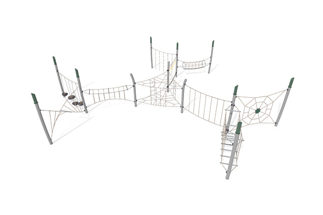 3D rendering af Hinderløype - Acrobat hinderløype 10 grønn/beige
