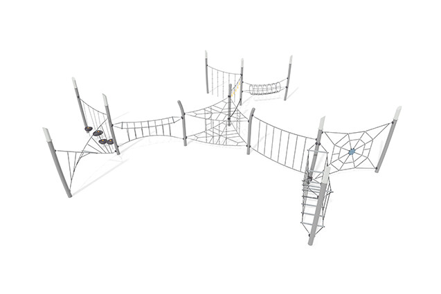 3D rendering af Hinderløype - Acrobat hinderløype 10 grå/svart