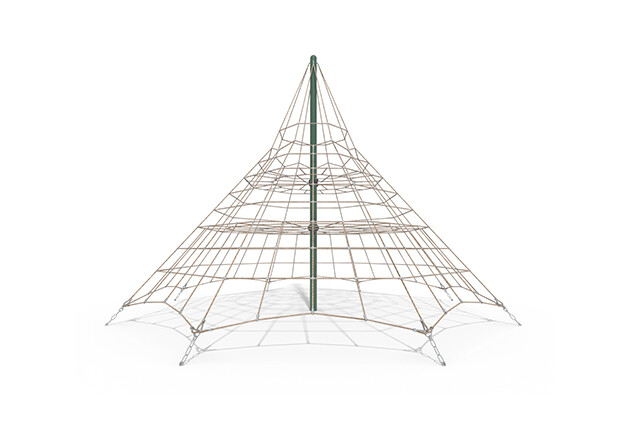 3D rendering af Klatrenett - Acrobat pyramide 4 grønn/beige
