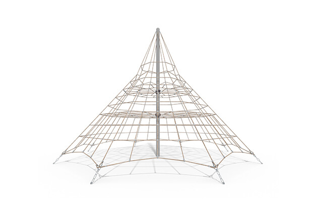 3D rendering af Klatrenett - Acrobat pyramide 4 grå/beige