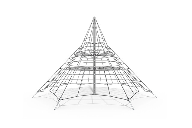 3D rendering af Klatrenett - Acrobat pyramide 4 grå/svart