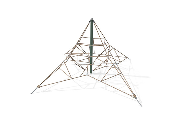 3D rendering af Klatrenett - Acrobat pyramide 5 grønn/beige