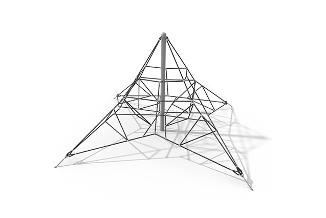 3D rendering af Klatrenett - Acrobat pyramid 5 grå/svart