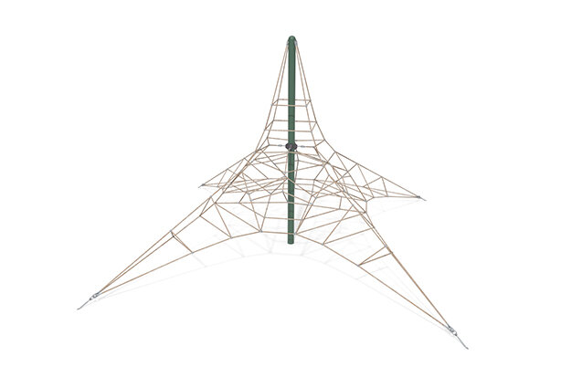 3D rendering af Klatrenett - Acrobat pyramide 6 grønn/beige