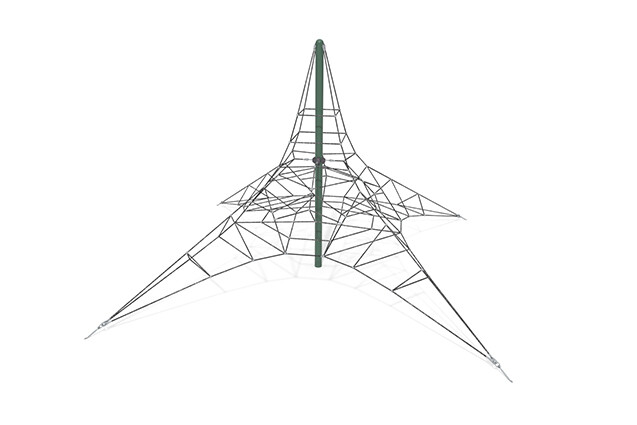 3D rendering af Klatrenett - Acrobat pyramide 6 grønn/svart