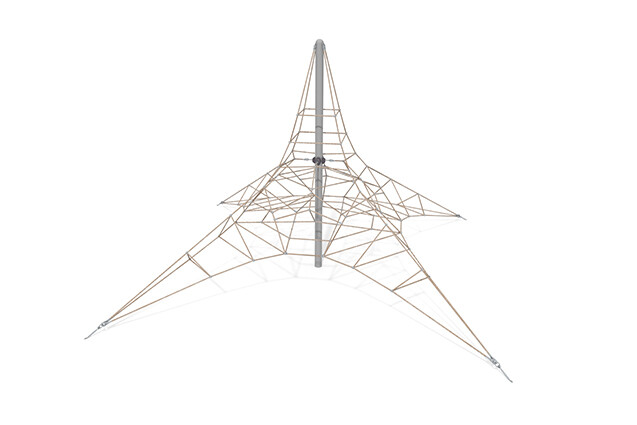 3D rendering af Klatrenett - Acrobat pyramide 6 grå/beige