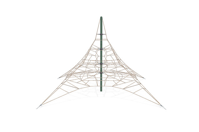 3D rendering af Klatrenett - Acrobat pyramide 7 grønn/beige