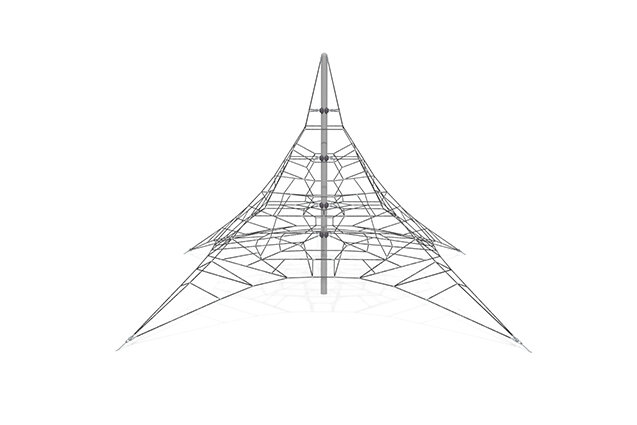 3D rendering af Klatrenett - Acrobat pyramide 7 grå/svart