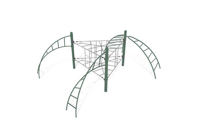 3D rendering af Klatrenett - Acrobat triangel grønn/svart