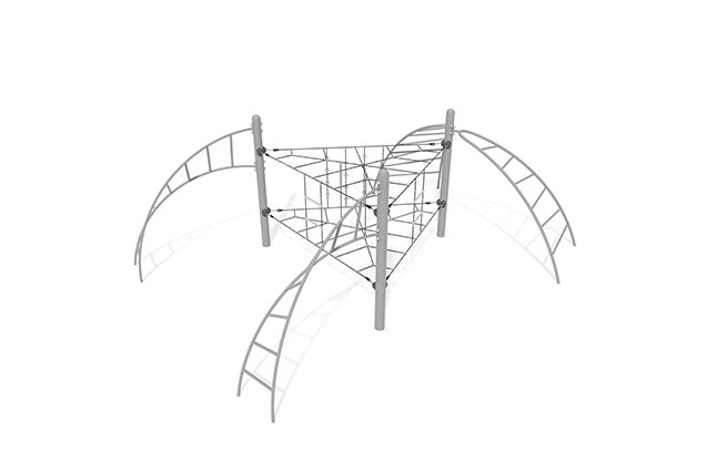 3D rendering af Klatrenett - Acrobat triangle grå/svart