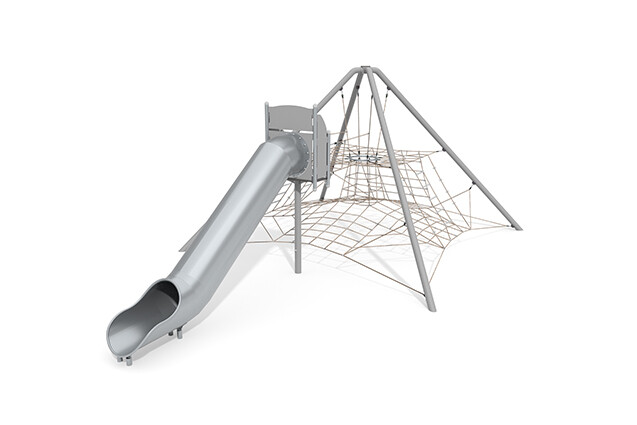 3D rendering af Klatrenett - Acrobat pyramideglider grå/beige