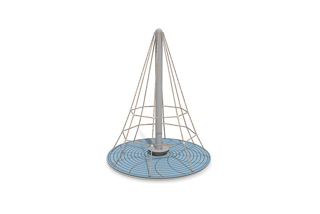 3D rendering af Klatrenett - Acrobat roterende pyramide blå/beige