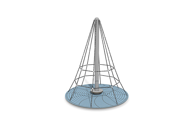 3D rendering af Klatrenett - Acrobat roterende pyramide blå/svart