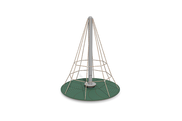 3D rendering af Klatrenett - Acrobat roterende pyramide grønn/beige