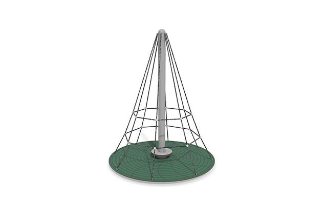 3D rendering af Klatrenett - Acrobat roterende pyramide grønn/svart