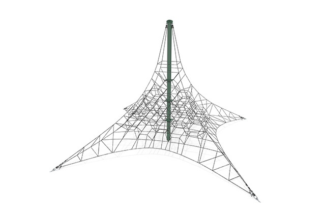 3D rendering af Klatrenett - Acrobat pyramide 8 grønn/svart