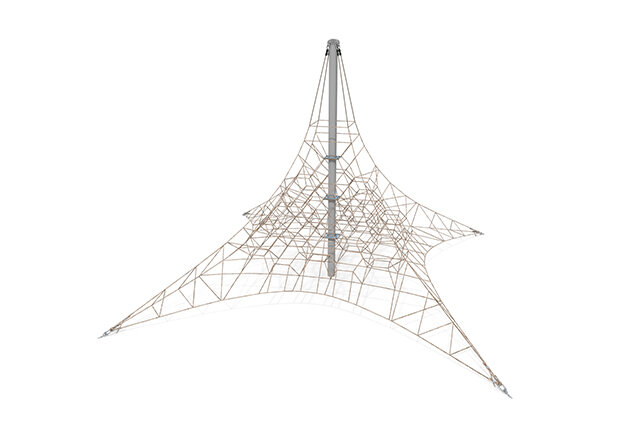 3D rendering af Klatrenett - Acrobat pyramide 8 grå/beige