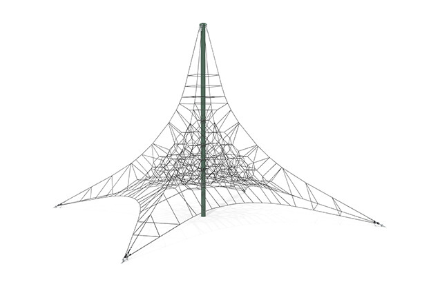 3D rendering af Klatrenett - Acrobat pyramide 9 grønn/beige
