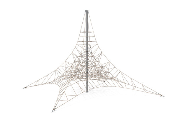 3D rendering af Klatrenett - Acrobat pyramide 9 grå/beige