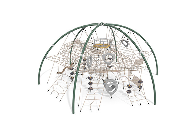3D rendering af Klatrenett - Acrobat dome 3 grønn/beige
