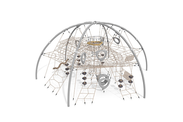 3D rendering af Klatrenett - Acrobat dome 3 grå/beige