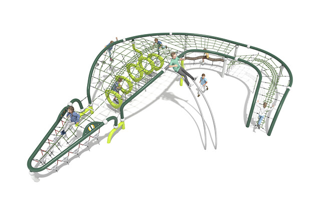 3D rendering af Klatreanlegg - Organiq krokodille
