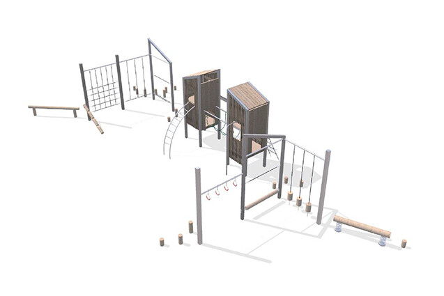 3D rendering af Leketårn - Arthur pakke 3