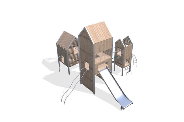 3D rendering af Leketårn - Arthur pakke 5
