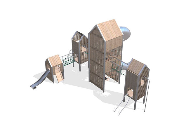 3D rendering af Leketårn - Arthur pakke 7