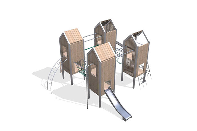 3D rendering af Leketårn - Arthur pakke 10