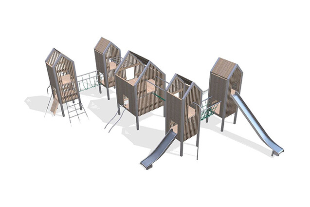 3D rendering af Leketårn - Arthur pakke 11