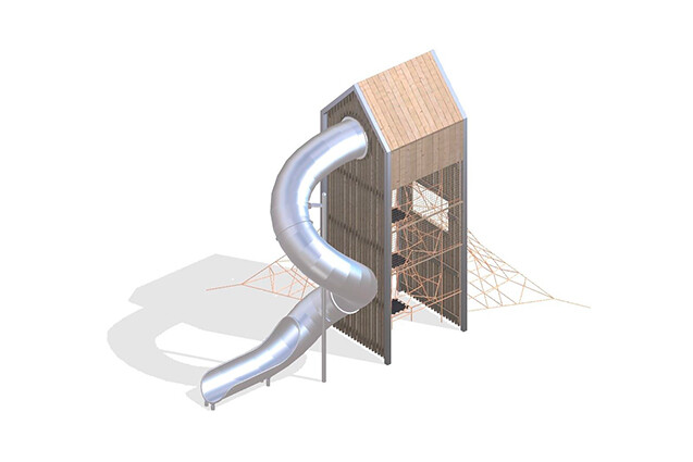 3D rendering af Leketårn - Arthur pakke 16