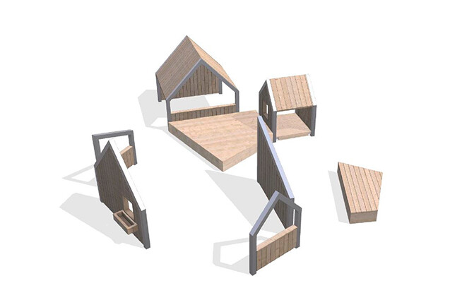 3D rendering af Lekehus - Arthur pakke 25