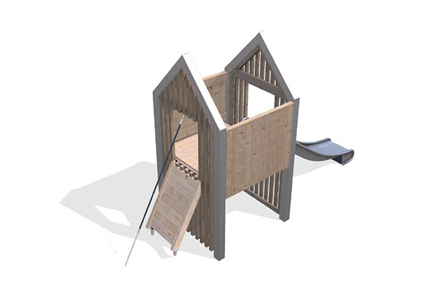 3D rendering af Leketårn - Arthur pakke 32