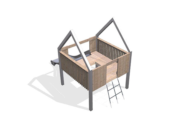 3D rendering af Leketårn - Arthur pakke 33