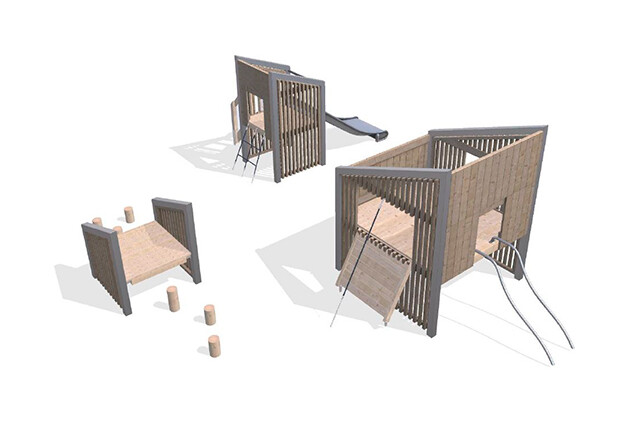 3D rendering af Leketårn - Arthur pakke 41