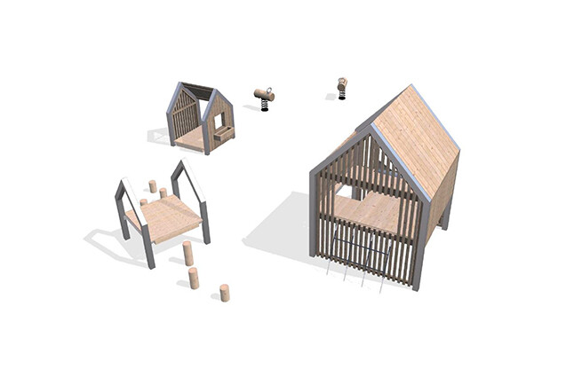 3D rendering af Leketårn - Arthur pakke 42