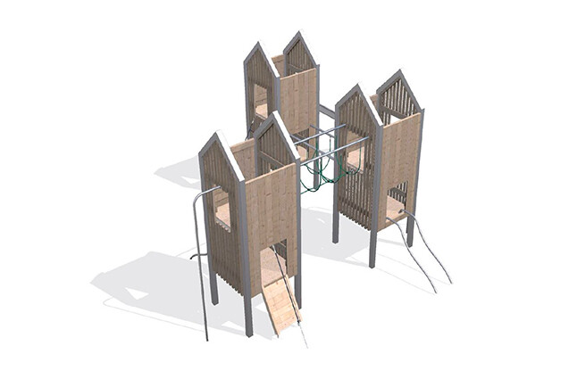 3D rendering af Leketårn - Arthur pakke 45