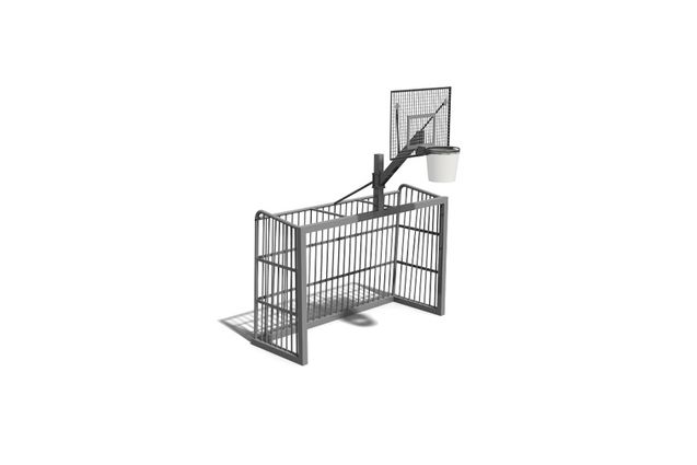 3D rendering af Fotballmål - m basketballkurv l 2,4 x h 1,6m