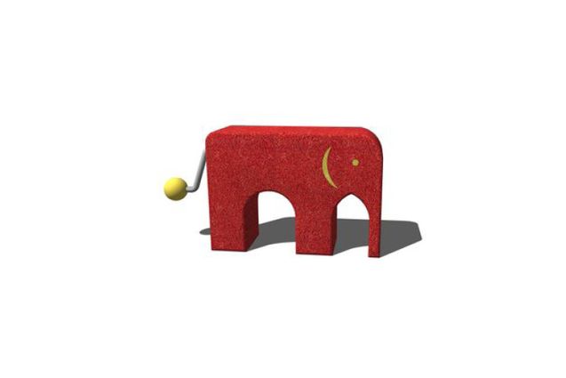 3D rendering af Lekeskulptur - elefant m lyd