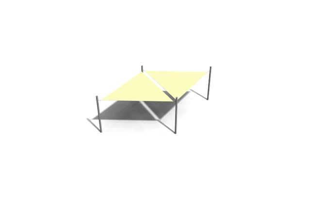 3D rendering af Solseil - 2 trekanter stål