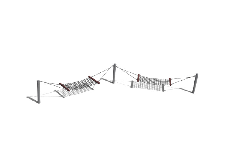 3D rendering af Huske - hengekøye dobbel stål h 1,25m