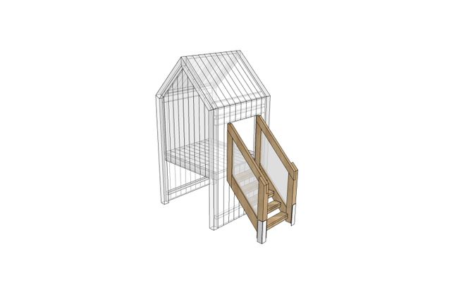 3D rendering af Leketårn - trapp smal Theodor