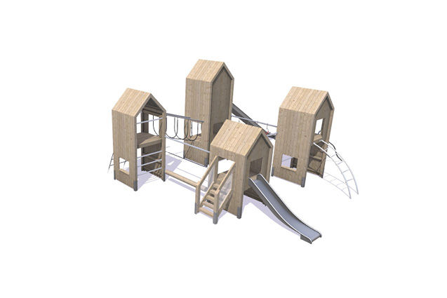 3D rendering af Leketårn - Theodor pakke 26