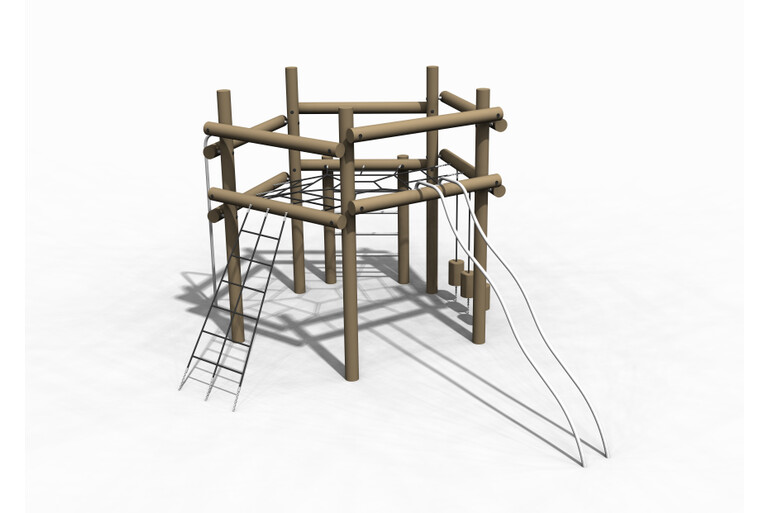 3D rendering af Klatreanlegg - femkantet tårn 3