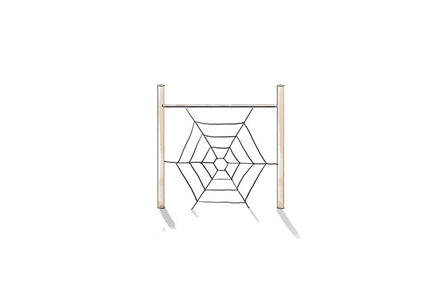 3D rendering af Hinderløype - edderkoppnett