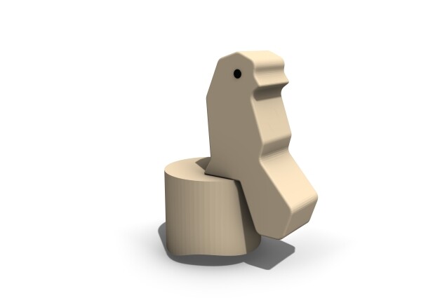 3D rendering af Lekeskulptur - fugl