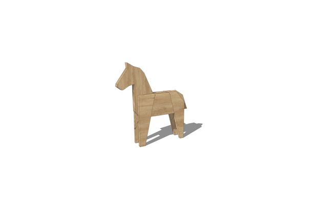 3D rendering af Lekeskulptur - hest