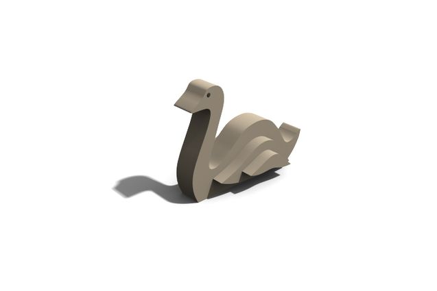 3D rendering af Lekeskulptur - svane